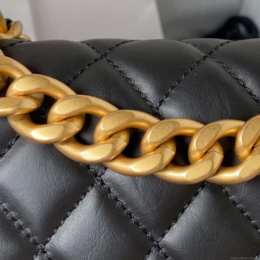 Chanel AS4051 Flap Bag Lambskin Gold Metal Black