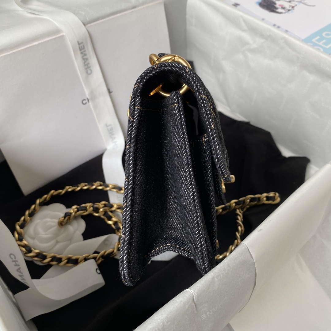 Chanel AS4051 Flap Bag Denim canvas Gold Metal Black