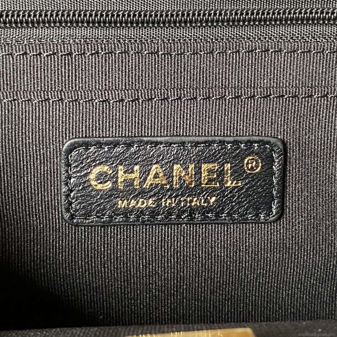 Chanel AS4051 Flap Bag Denim canvas Gold Metal Black