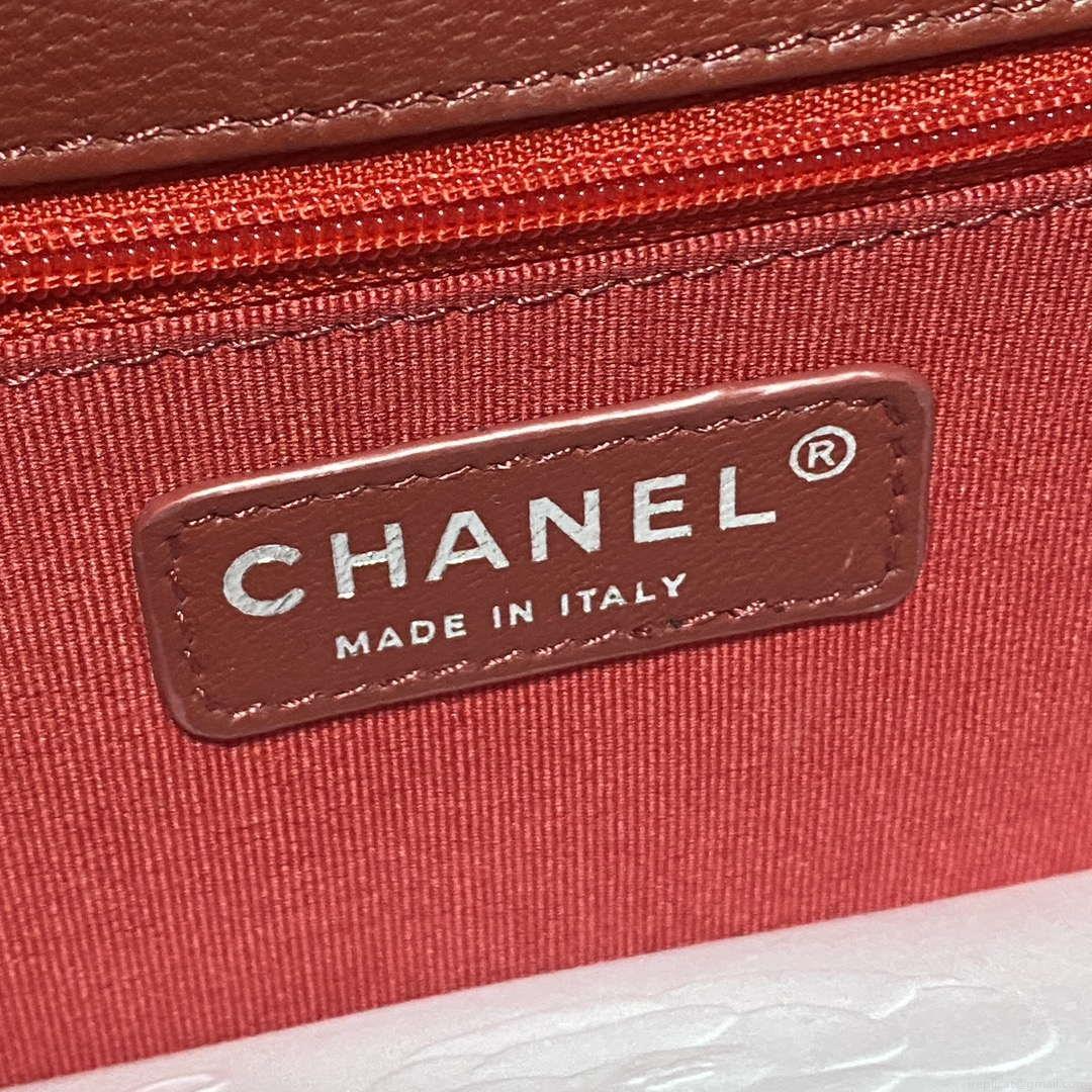 Chanel AS4051 Flap Bag Velvet Silver Metal Wine Red
