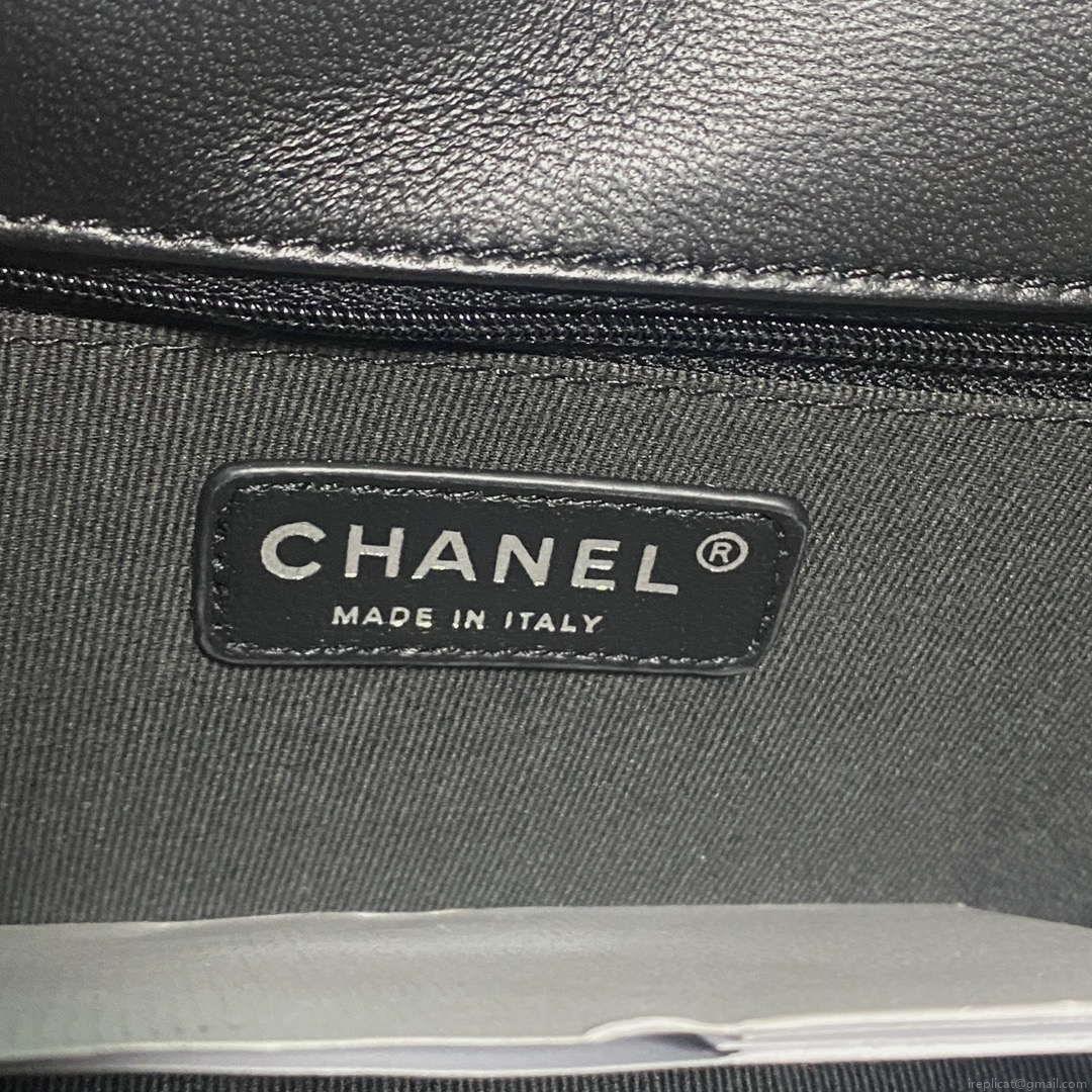 Chanel AS4051 Flap Bag Velvet Silver Metal Black