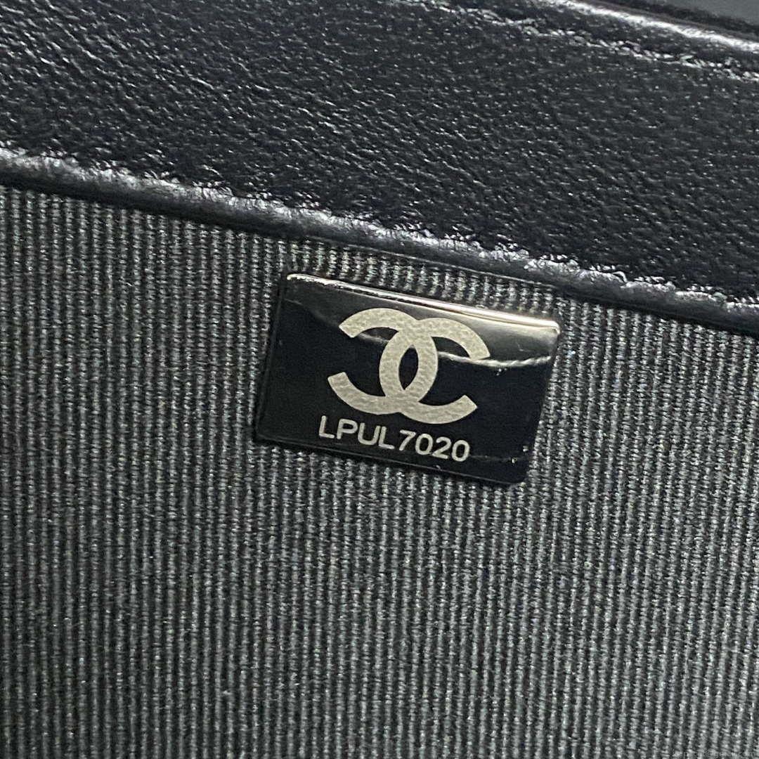 Chanel AS4051 Flap Bag Velvet Silver Metal Black
