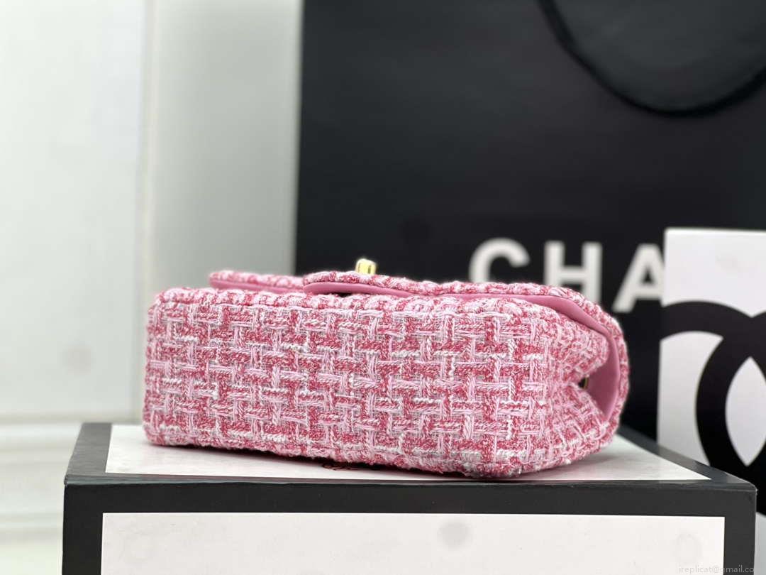 Chanel AS1116 Small Flap bag Woolen A69900 Pink