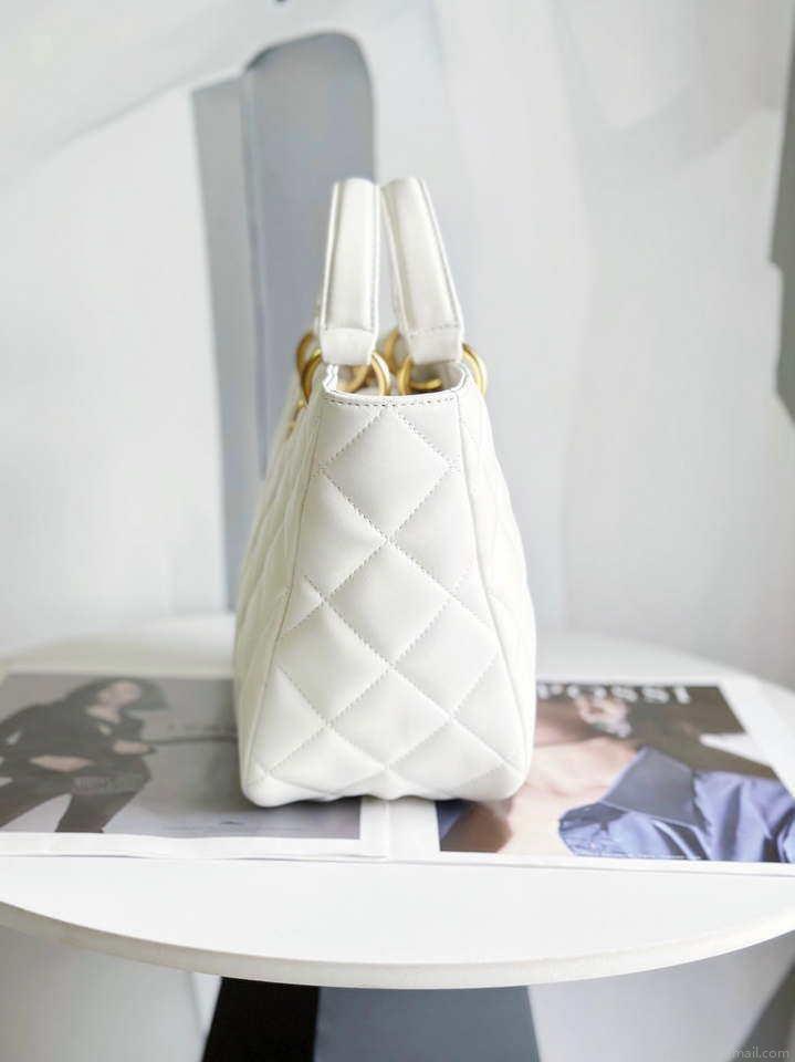Chanel AS2120 small Shopping Bag Lambskin White
