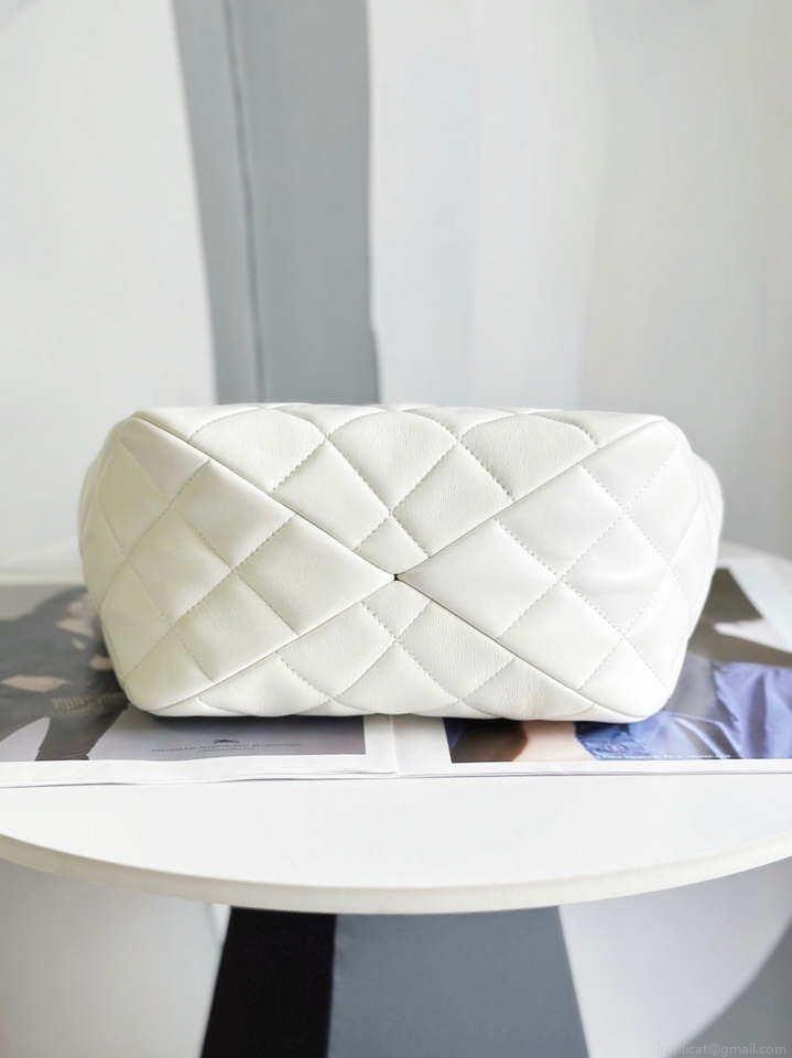 Chanel AS2120 small Shopping Bag Lambskin White