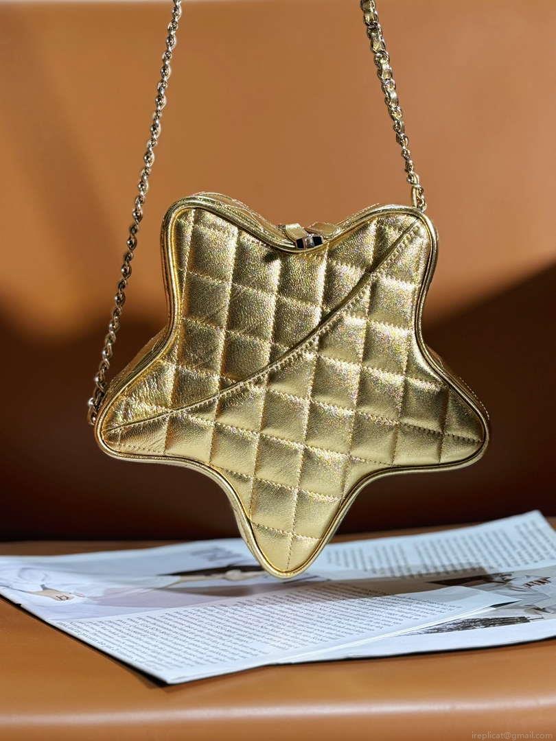 Chanel AS4579 Star Handbag metallic Lambskin gold metal Gold