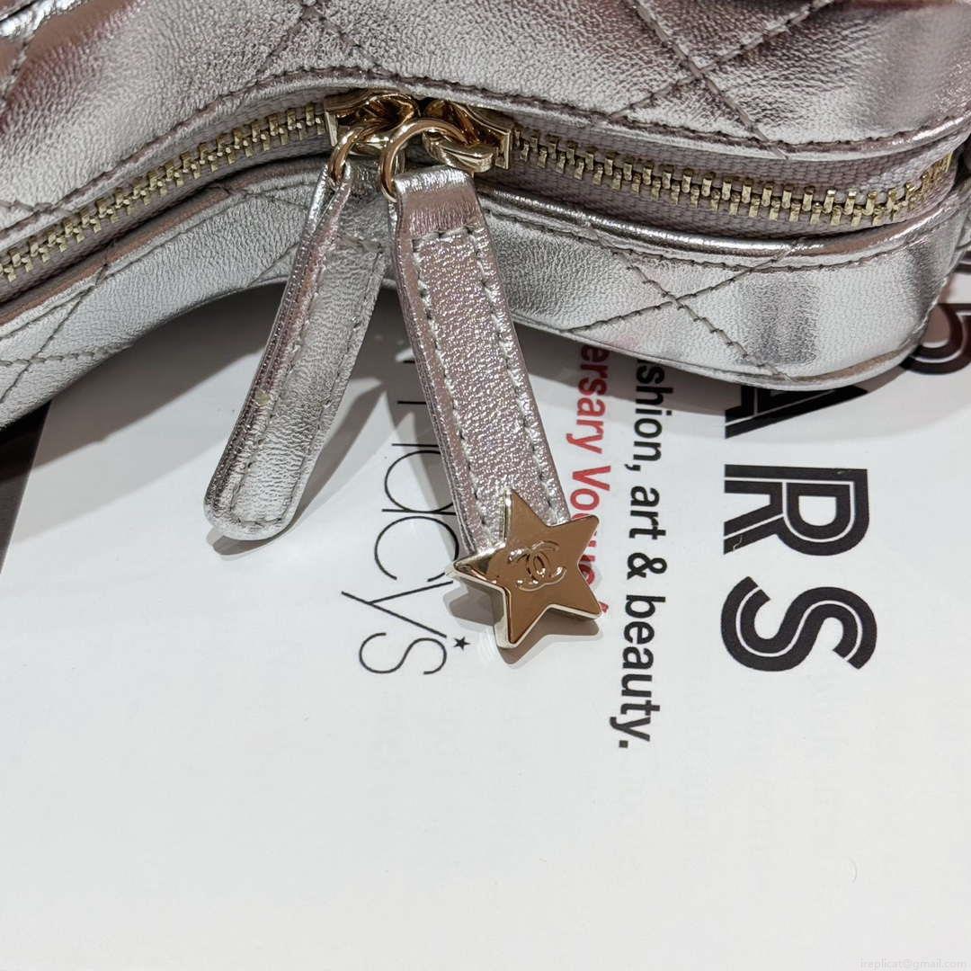 Chanel AS4579 Star Handbag metallic Lambskin gold metal Silver