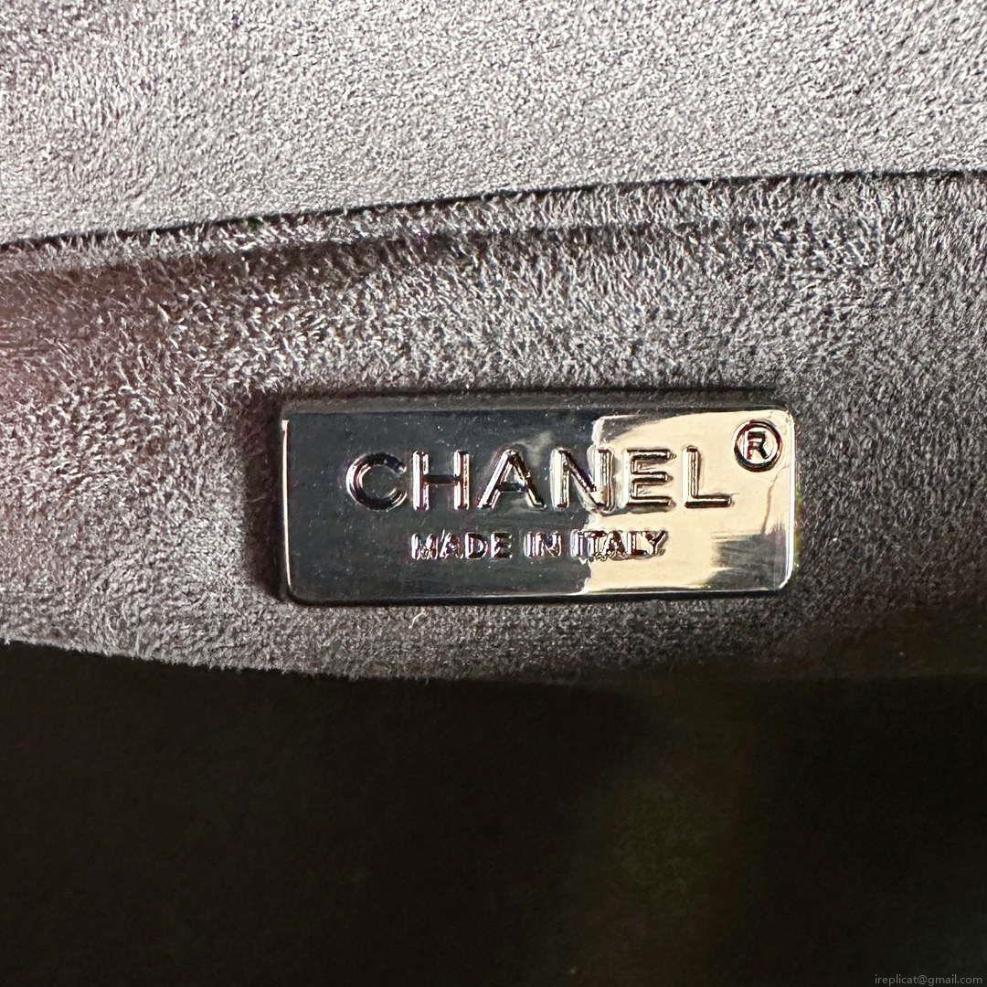Chanel AS1116 Small Flap bag Raffia A69900 Beige & Black