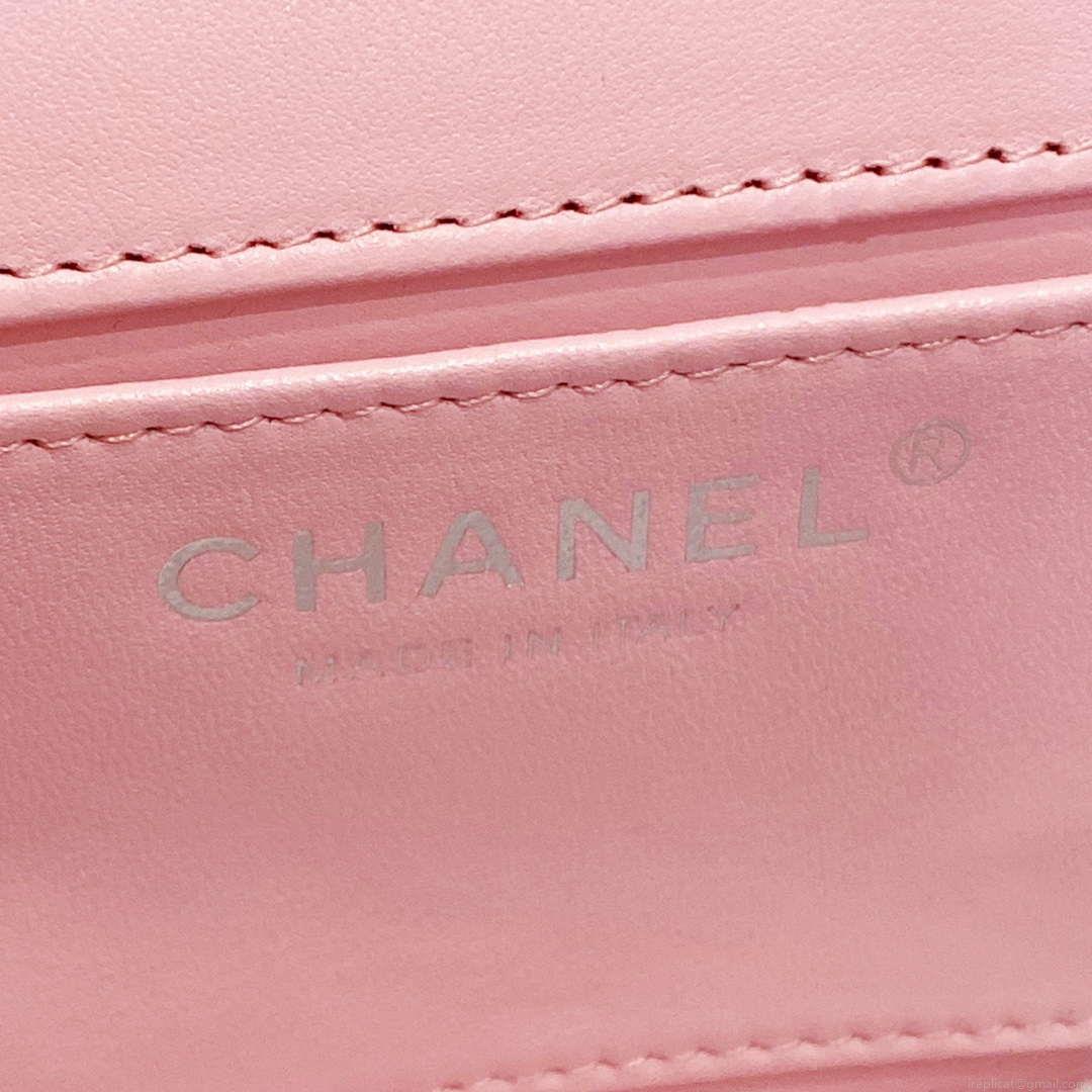 Chanel AS4498 Clutch Flap Bag Patent Calfskin & Gold Metal Pink