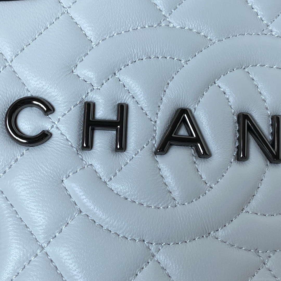 Chanel AS4579 Star Handbag metallic Lambskin Black metal White