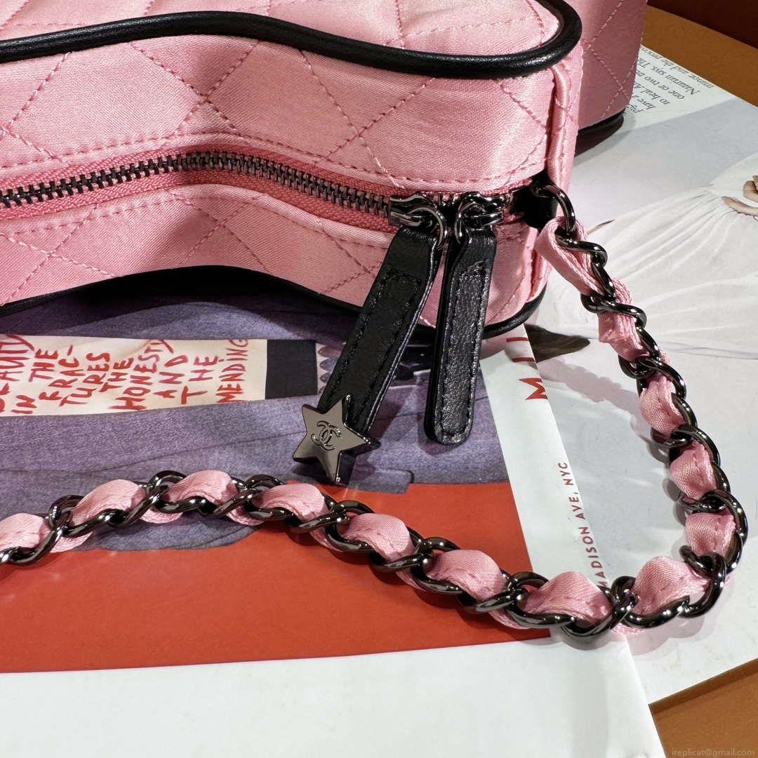 Chanel AS4579 Star Handbag Satin & Black-tone metal Pink