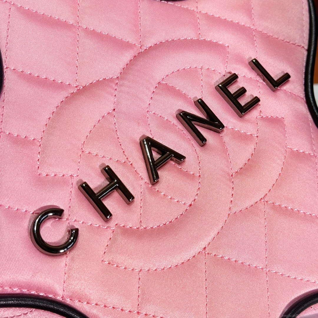 Chanel AS4579 Star Handbag Satin & Black-tone metal Pink