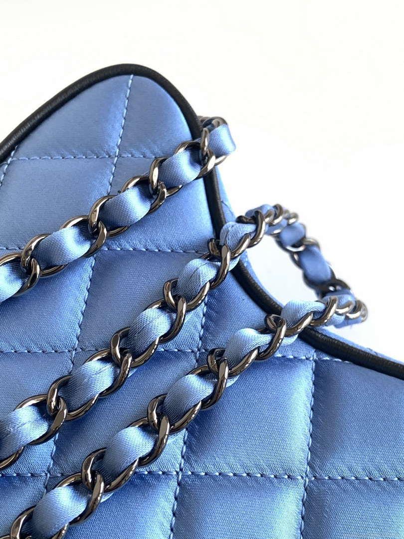 Chanel AS4579 Star Handbag Satin & Black-tone metal Blue