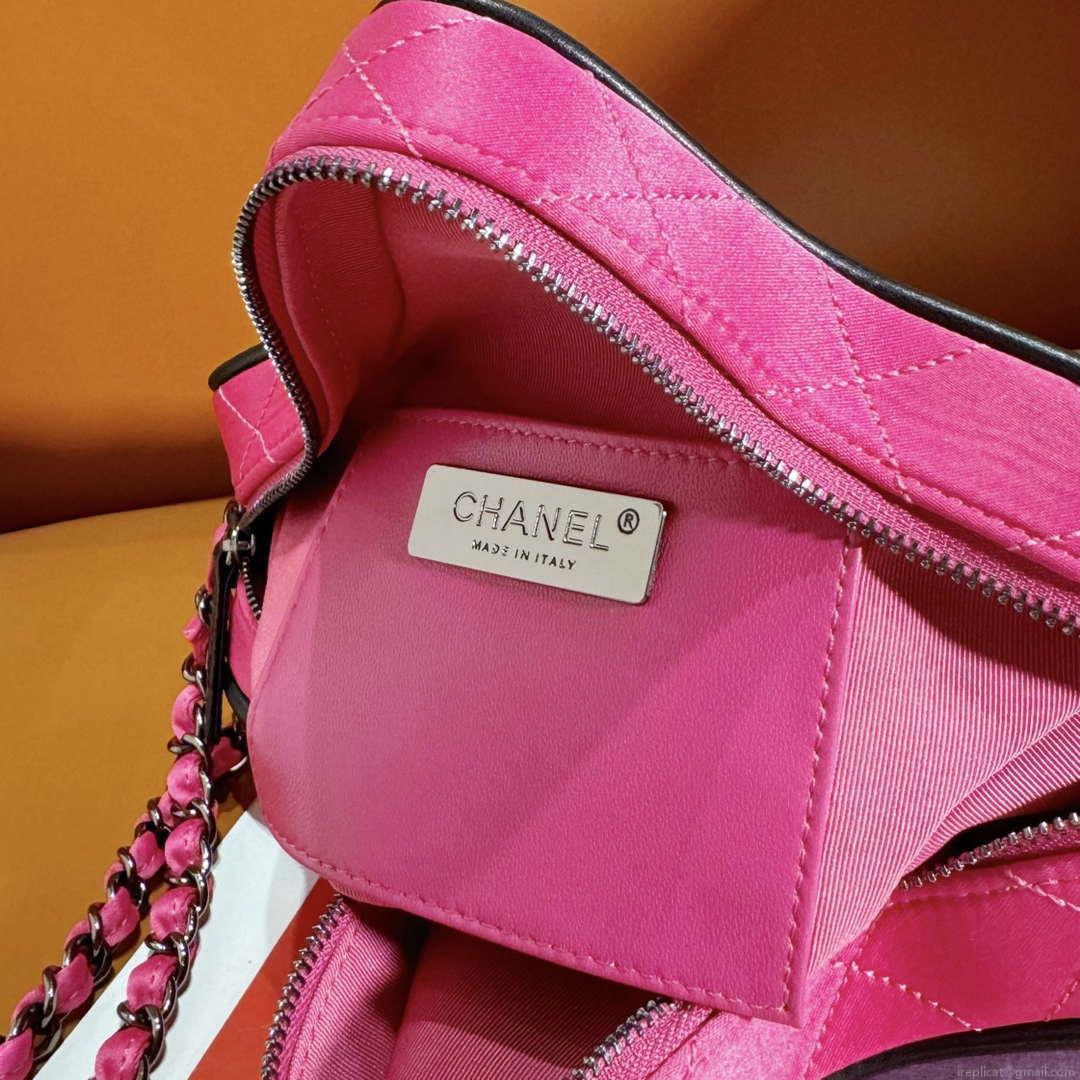 Chanel AS4579 Star Handbag Satin & Black-tone metal Rose Pink