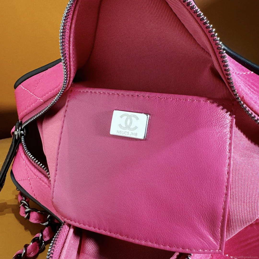 Chanel AS4579 Star Handbag Satin & Black-tone metal Rose Pink