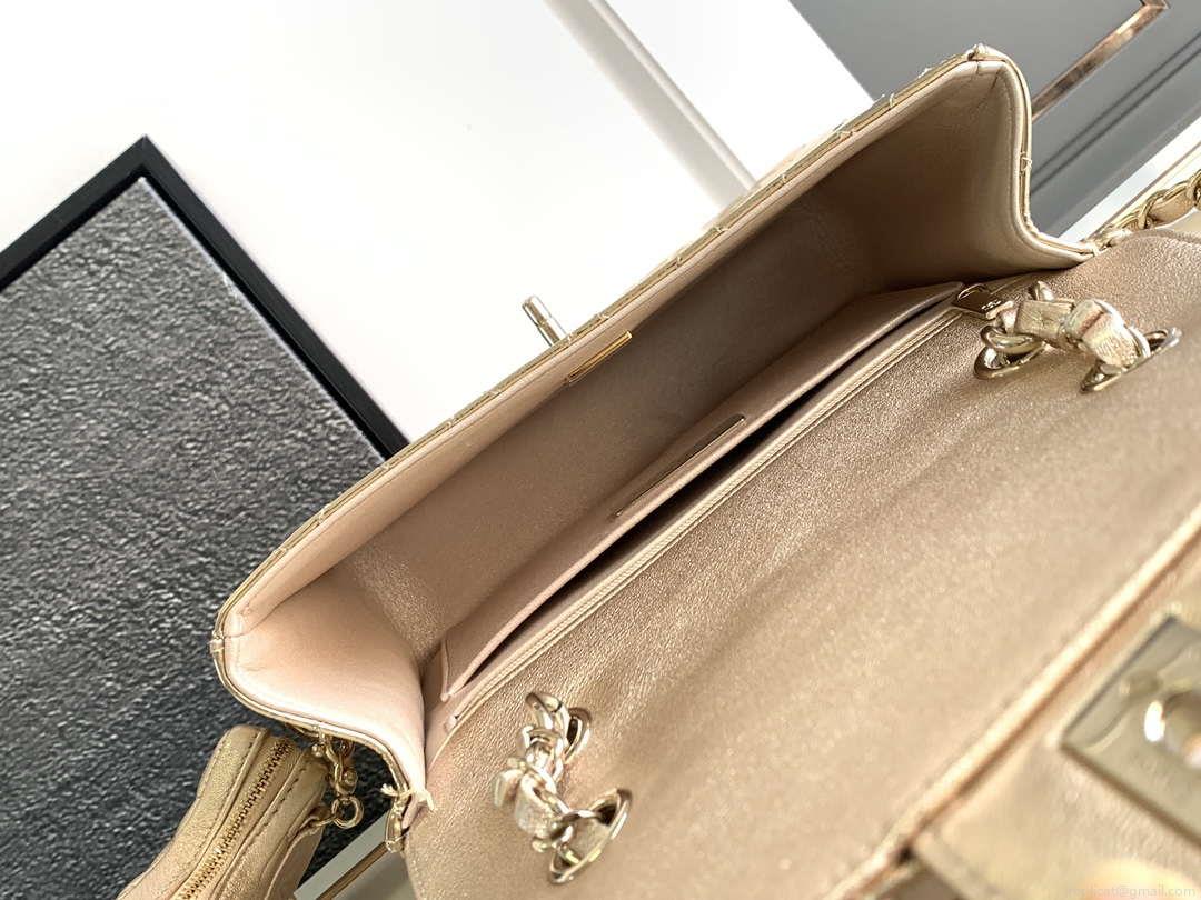 Chanel AS4649 BACKPACK & Star Coin Purse Metallic Calfskin & Gold-Tone Metal Light Gold