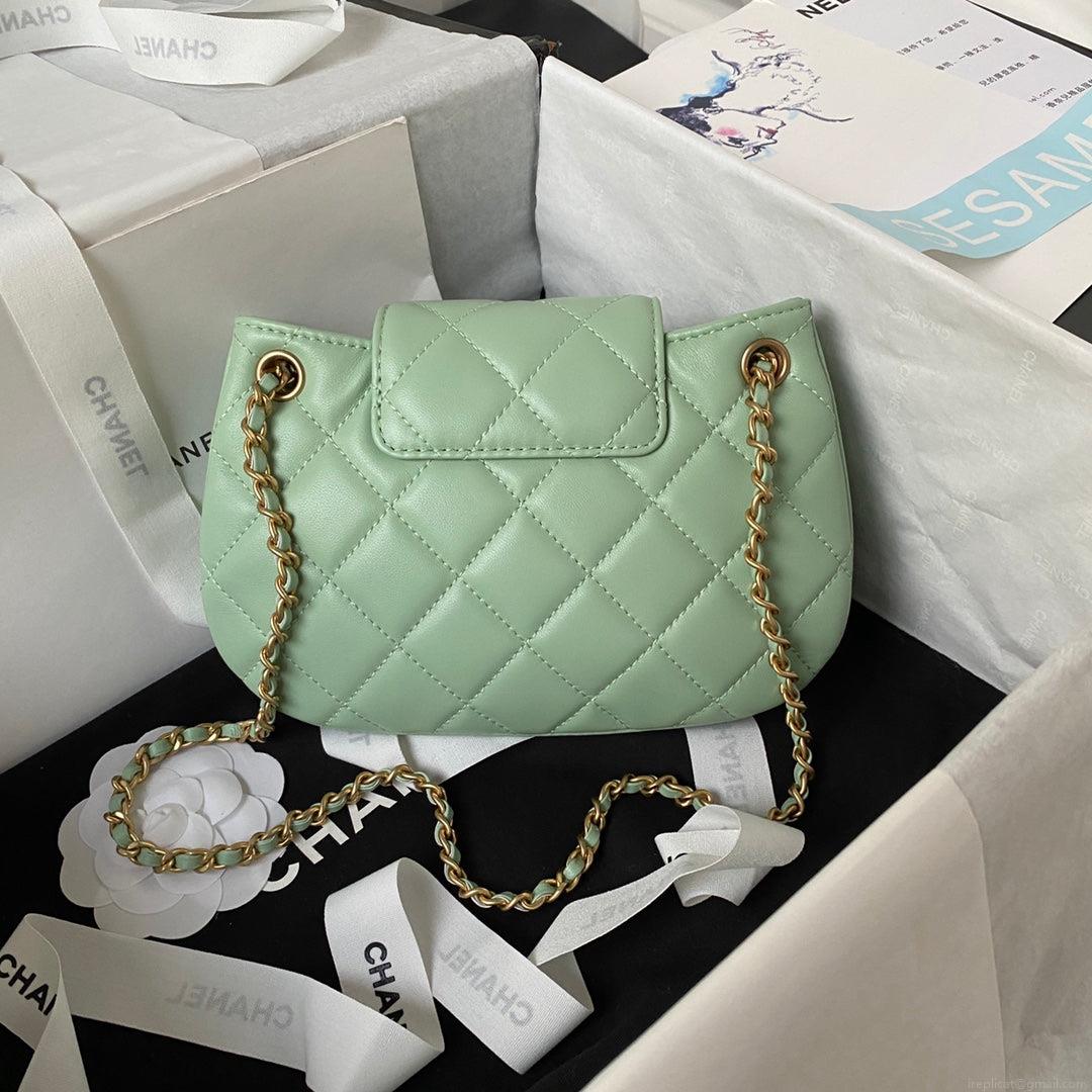 Chanel AS4609 Small Messenger bag Lambskin Green
