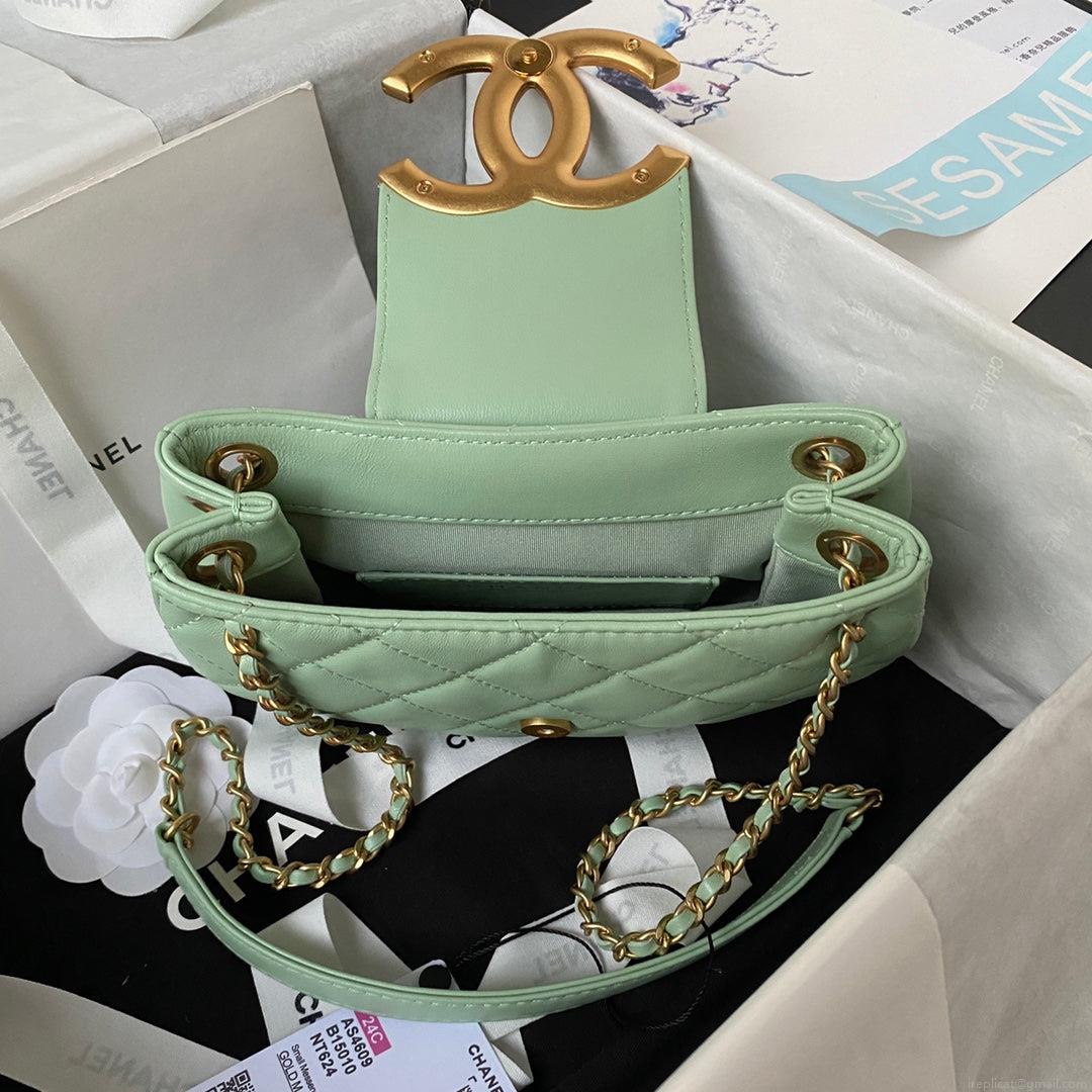 Chanel AS4609 Small Messenger bag Lambskin Green