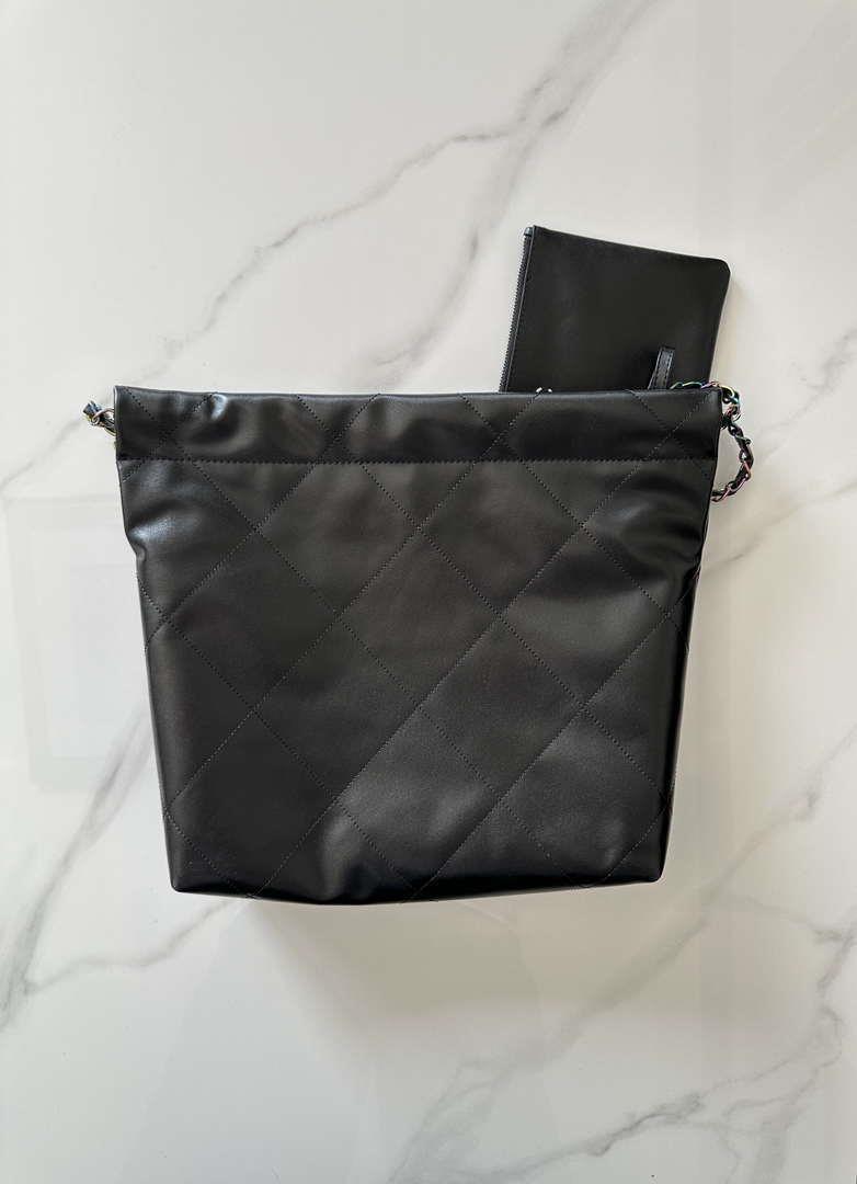 Chanel 22 AS3260 Small Handbag Shiny Calfskin Black Symphony Hardware