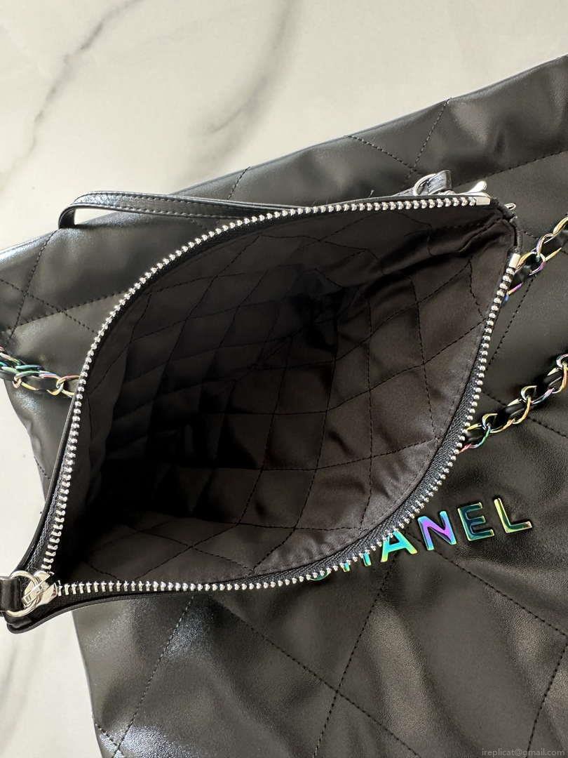 Chanel 22 AS3260 Small Handbag Shiny Calfskin Black Symphony Hardware