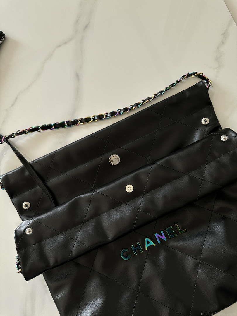 Chanel 22 AS3260 Small Handbag Shiny Calfskin Black Symphony Hardware