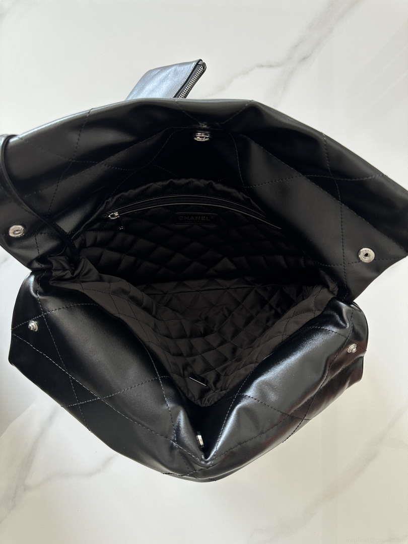Chanel 22 AS3260 Small Handbag Shiny Calfskin Black Symphony Hardware