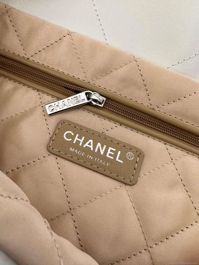 Chanel 22 AS3260 Small Handbag Shiny Calfskin White Symphony Hardware