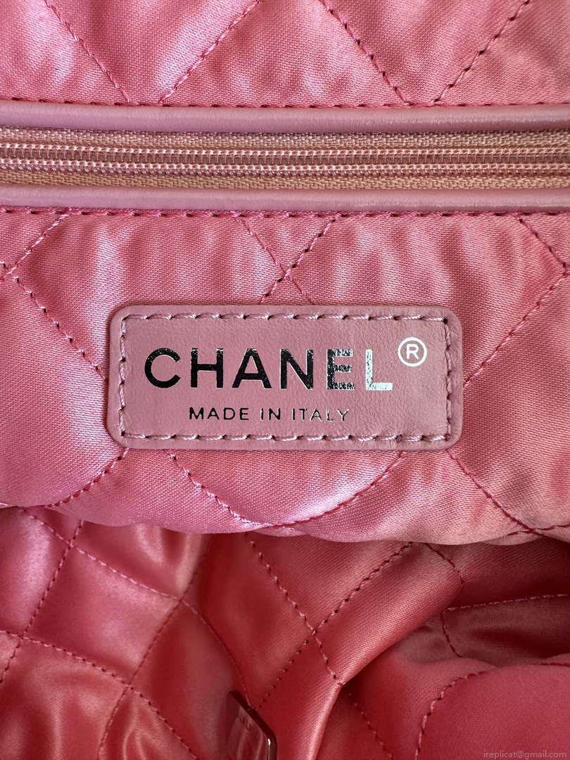 Chanel 22 AS3260 Small Handbag Shiny Calfskin Pink Symphony Hardware