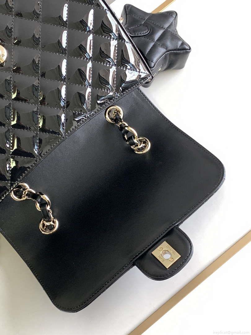 Chanel AS4649 BACKPACK & Star Coin Purse Metallic Calfskin & Gold-Tone Metal Black