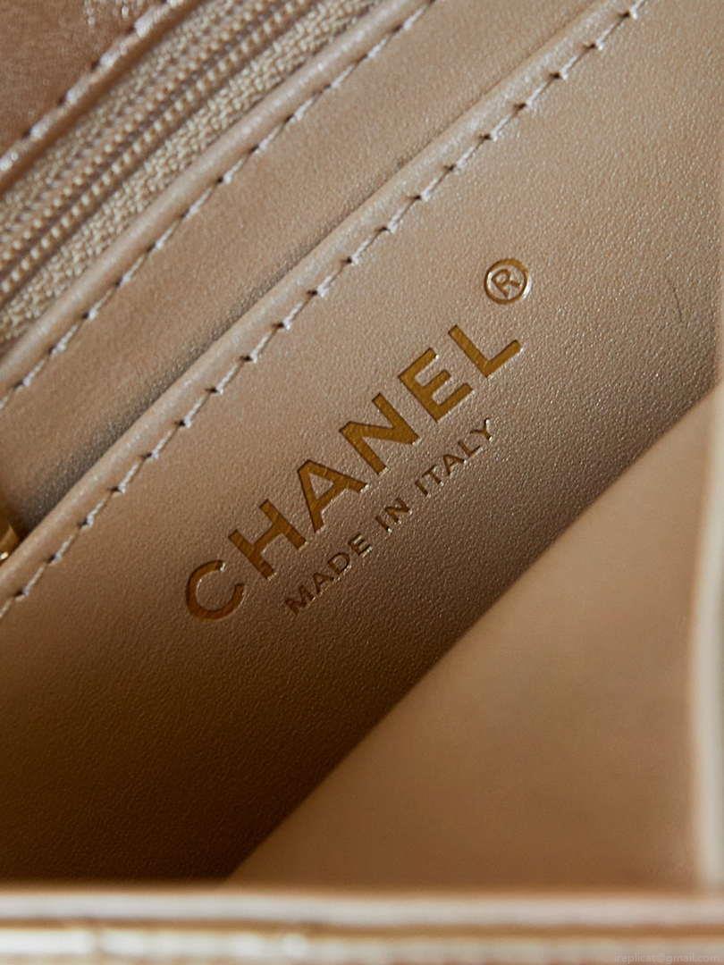Chanel AS4646 MINI FLAP BAG & STAR COIN PURSE Mirror Calfskin Metallic Calfskin & Gold-Tone Metal Gold