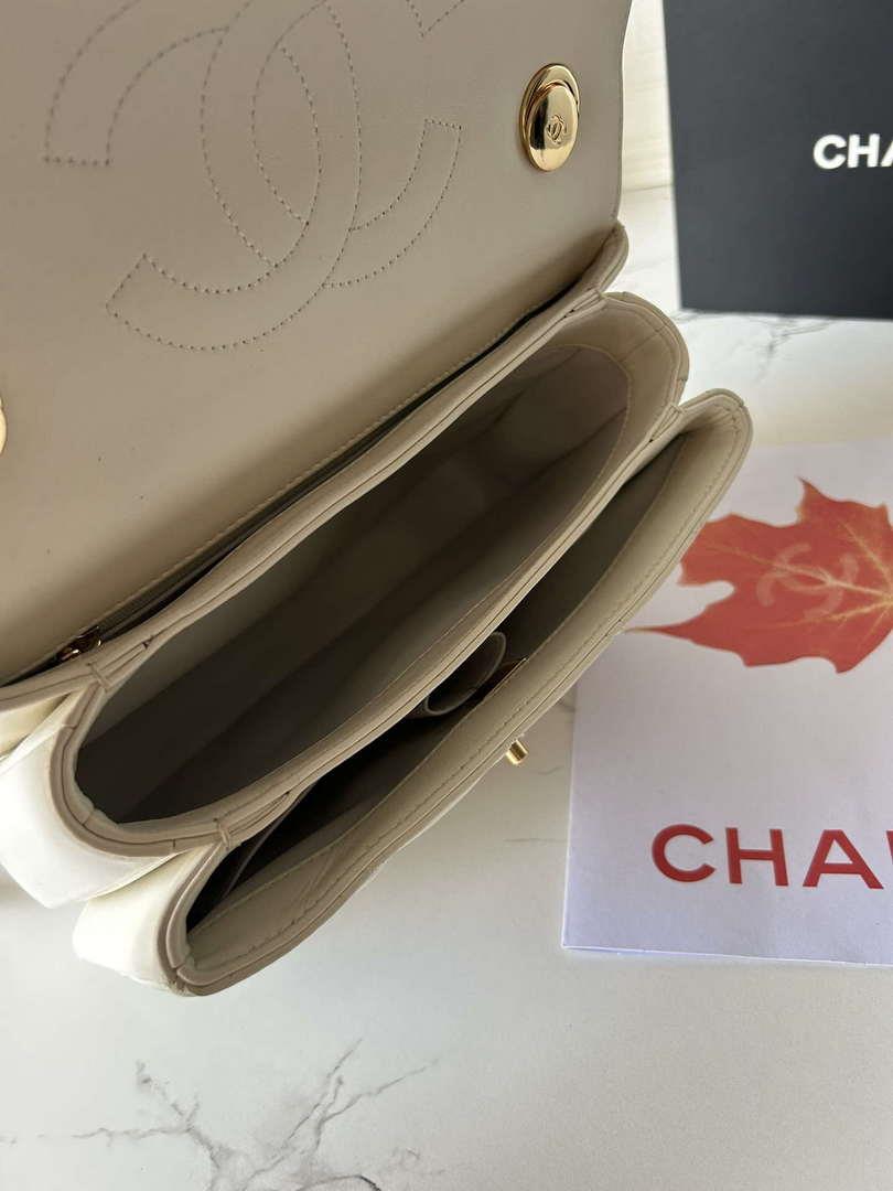 Chanel Trendy 24C Flap Bag With Top Handle Lambskin bag A92236 White Multicolor Logo