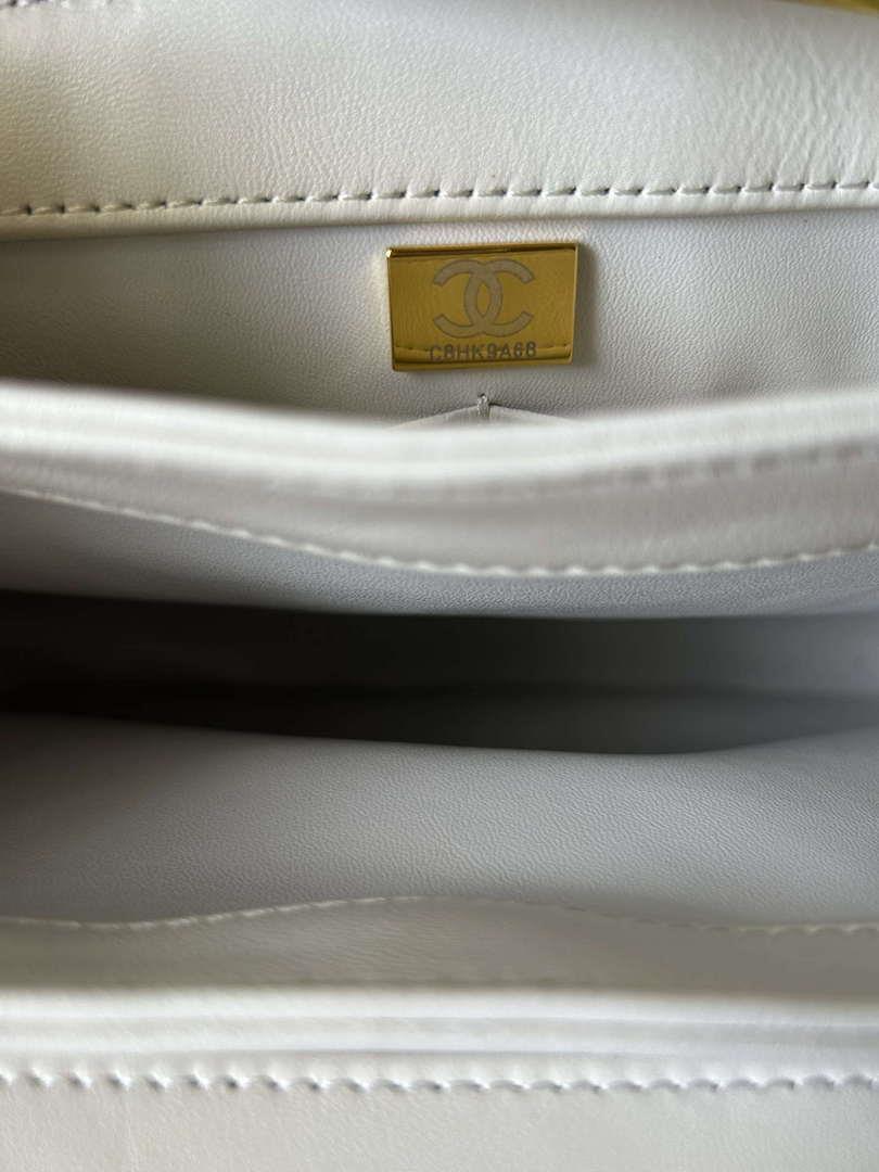 Chanel Trendy 24C Flap Bag With Top Handle Lambskin bag A92236 White Multicolor Logo