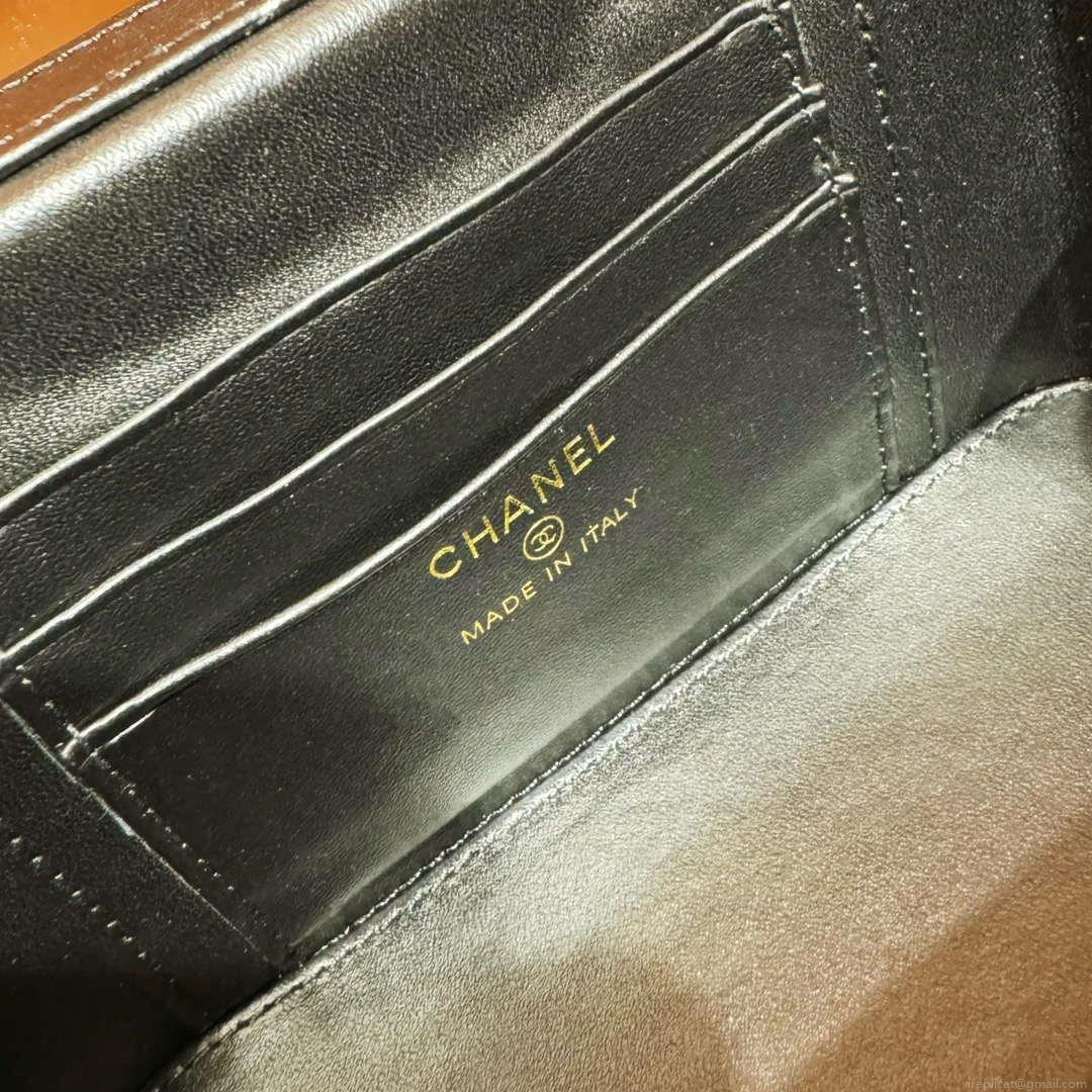 Chanel AS4647 Mini Flap Bag & STAR COIN PURSE Metallic Calfskin & Gold-Tone Metal Silver