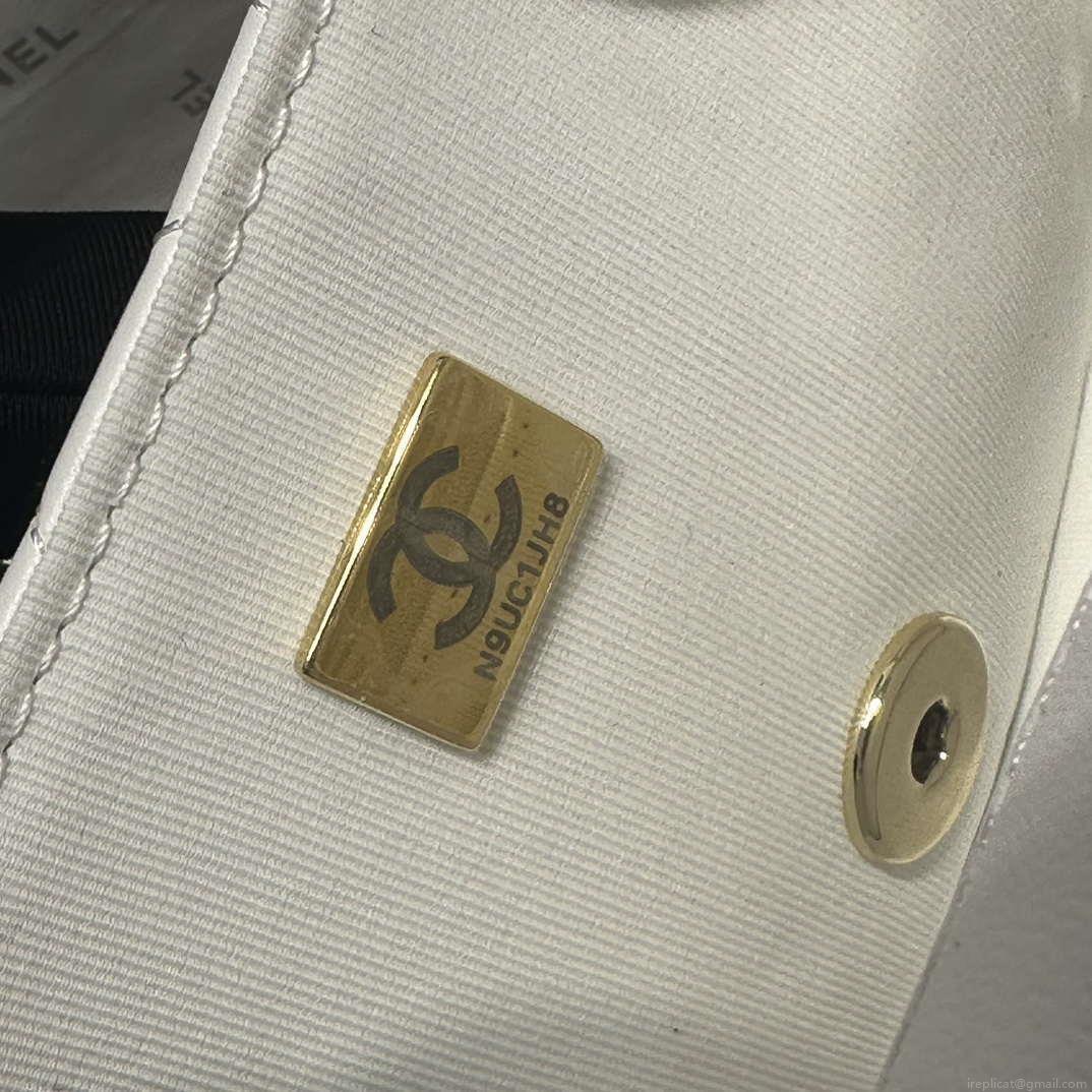 Chanel AS3782 MINI Flap Bag 23P Enamel Gold-Tone Metal White 16cm