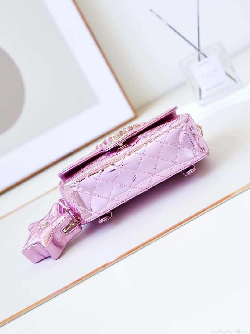 Chanel AS4649 BACKPACK & Star Coin Purse Metallic Calfskin & Gold-Tone Metal Purple