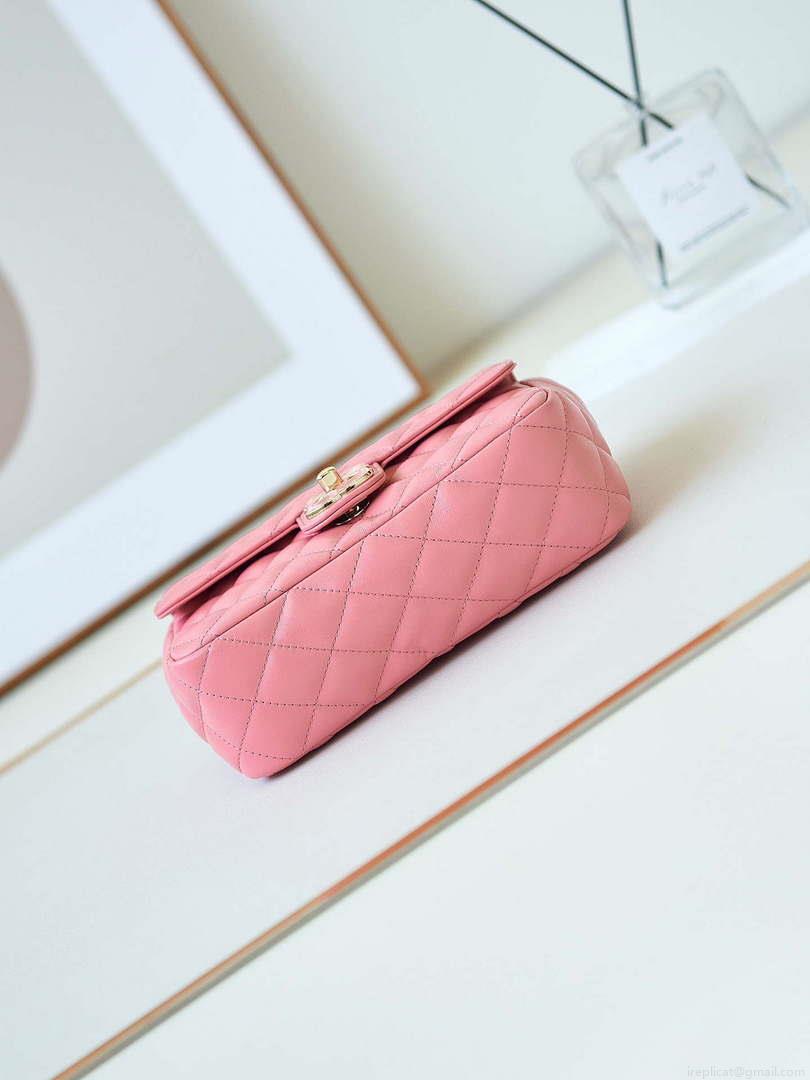 Chanel AS3783 Small Flap Bag 23P Lambskin Gold-Tone Metal 18.5 cm Pink