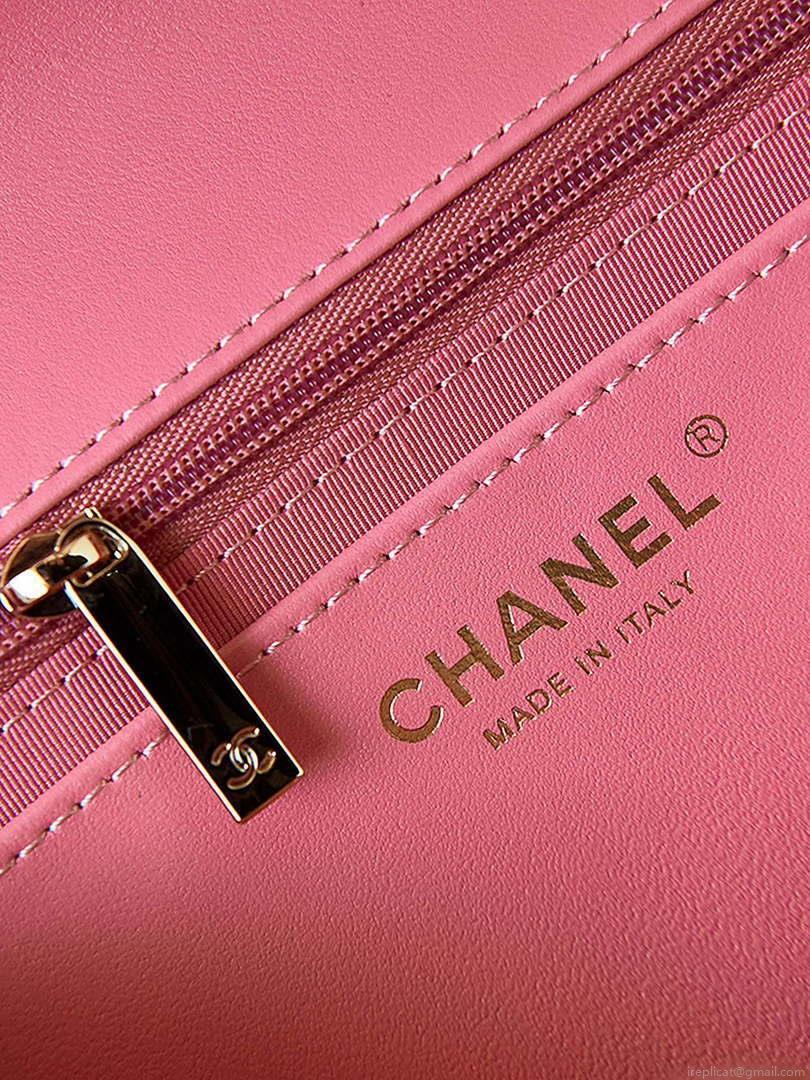 Chanel AS3783 Small Flap Bag 23P Lambskin Gold-Tone Metal 18.5 cm Pink