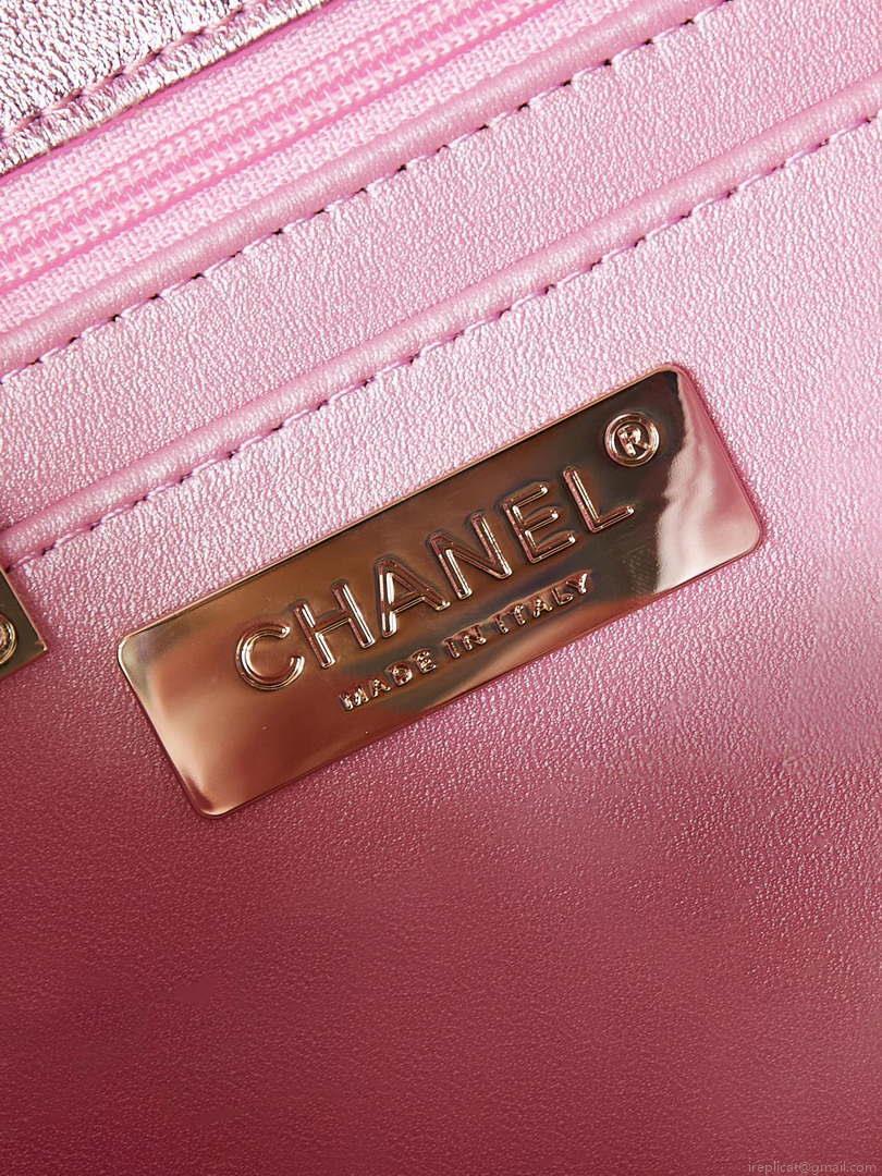 Chanel AS4648 Flap Bag & STAR COIN PURSE Mirror Calfskin Metallic Calfskin & Gold-Tone Metal Purple