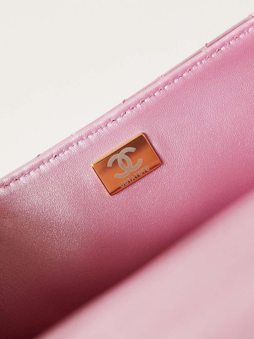 Chanel AS4648 Flap Bag & STAR COIN PURSE Mirror Calfskin Metallic Calfskin & Gold-Tone Metal Purple
