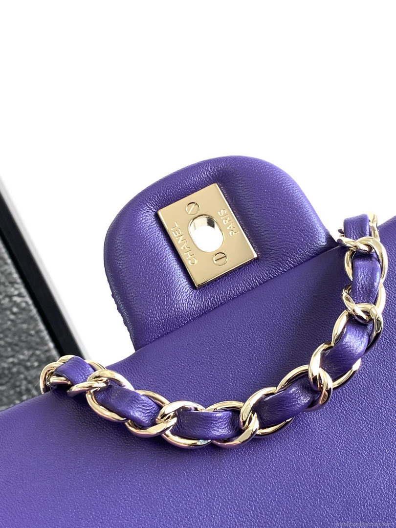 Chanel AS1116 24C Mini Flap Bag 20cm A69900 Tweed Purple