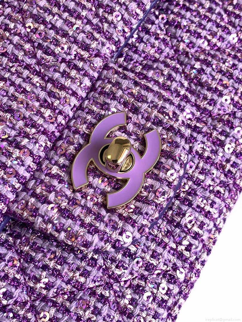 Chanel AS1116 24C Mini Flap Bag 20cm A69900 Tweed Purple
