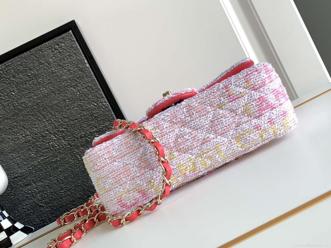 Chanel AS1116 24C Mini Flap Bag 20cm A69900 Tweed White & Red