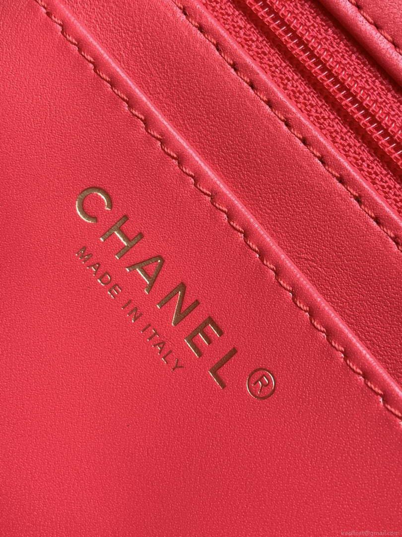 Chanel AS1116 24C Mini Flap Bag 20cm A69900 Tweed White & Red