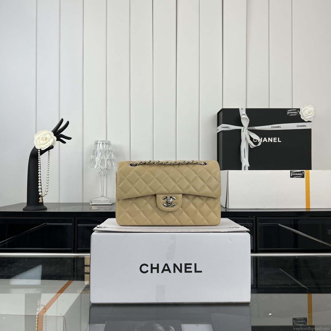 Chanel A01117 Flap Handbag Classic Bag Apricot Lambskin