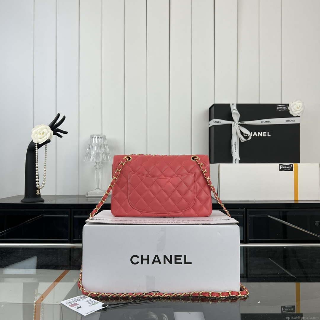 Chanel A01117 Flap Handbag Classic Bag Red Lambskin