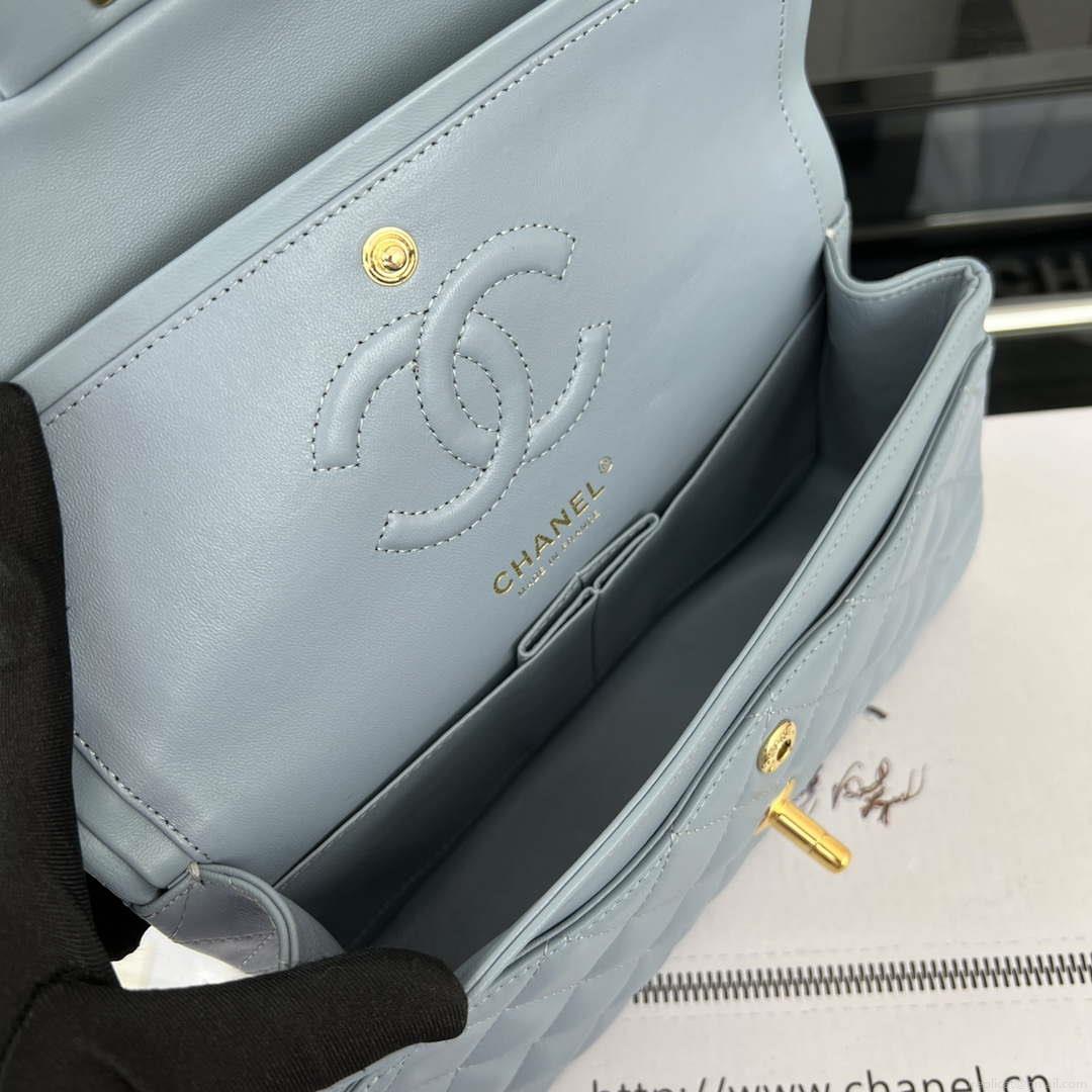 Chanel A01117 Flap Handbag Classic Bag Ligth Blue Lambskin