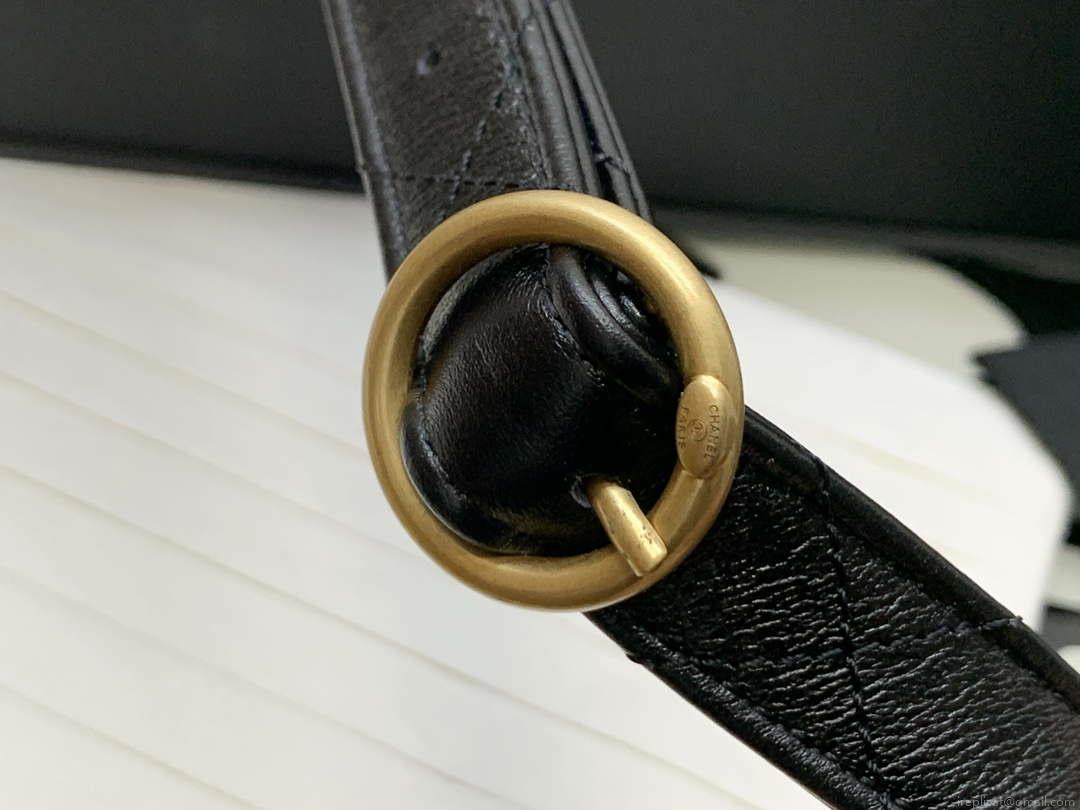 Chanel A99335 Hobo Bag Lambskin & Gold-Tone Metal Black