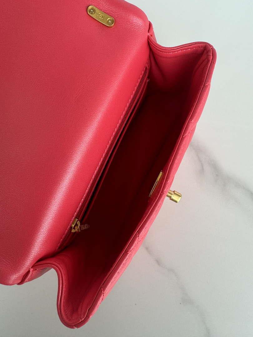Chanel AS4385 Mini Flap Bag Pearly Lambskin Imitation Pearls & Gold-Tone Metal Red