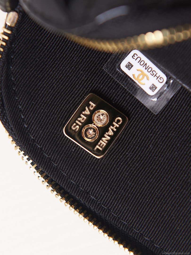 Chanel AP3345 Shell bag Patent Calfskin Black