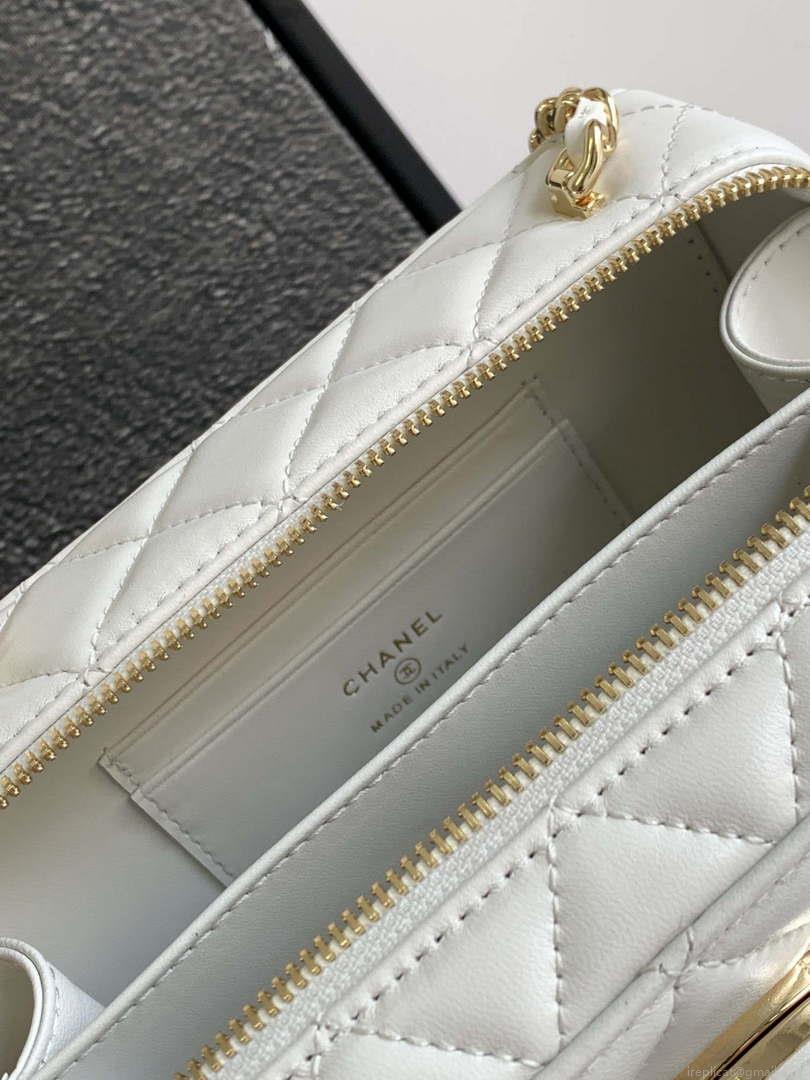 Chanel AS4817 Camera Case White Lambskin Bag